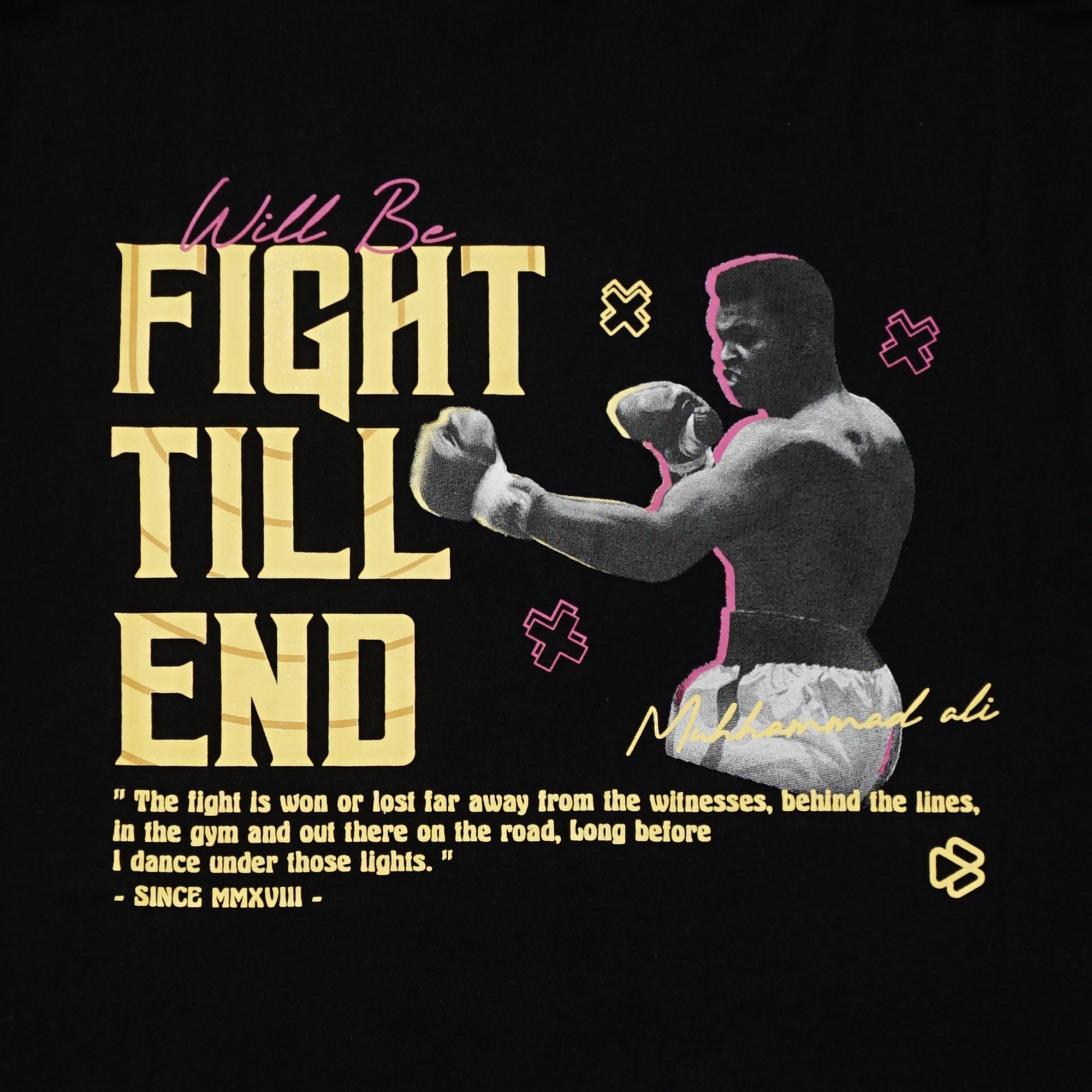 T-Shirt Fight Till End Black - Kaos Distro Pria Lengan Pendek