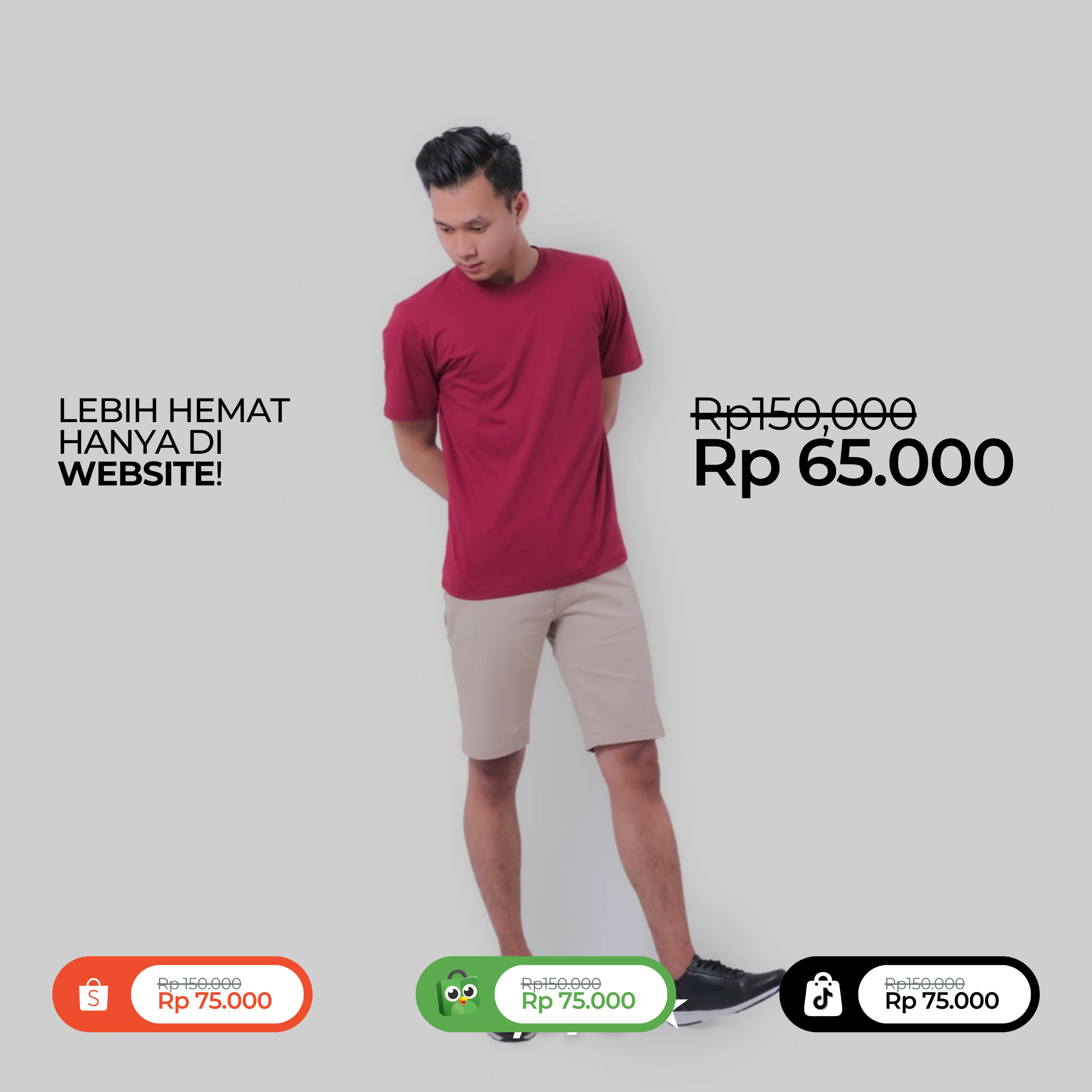 Kaos Lengan Pendek Pria Wanita Unisex - Tshirt Kaos Polos Pendek Oblong Unisex Size S-XXL