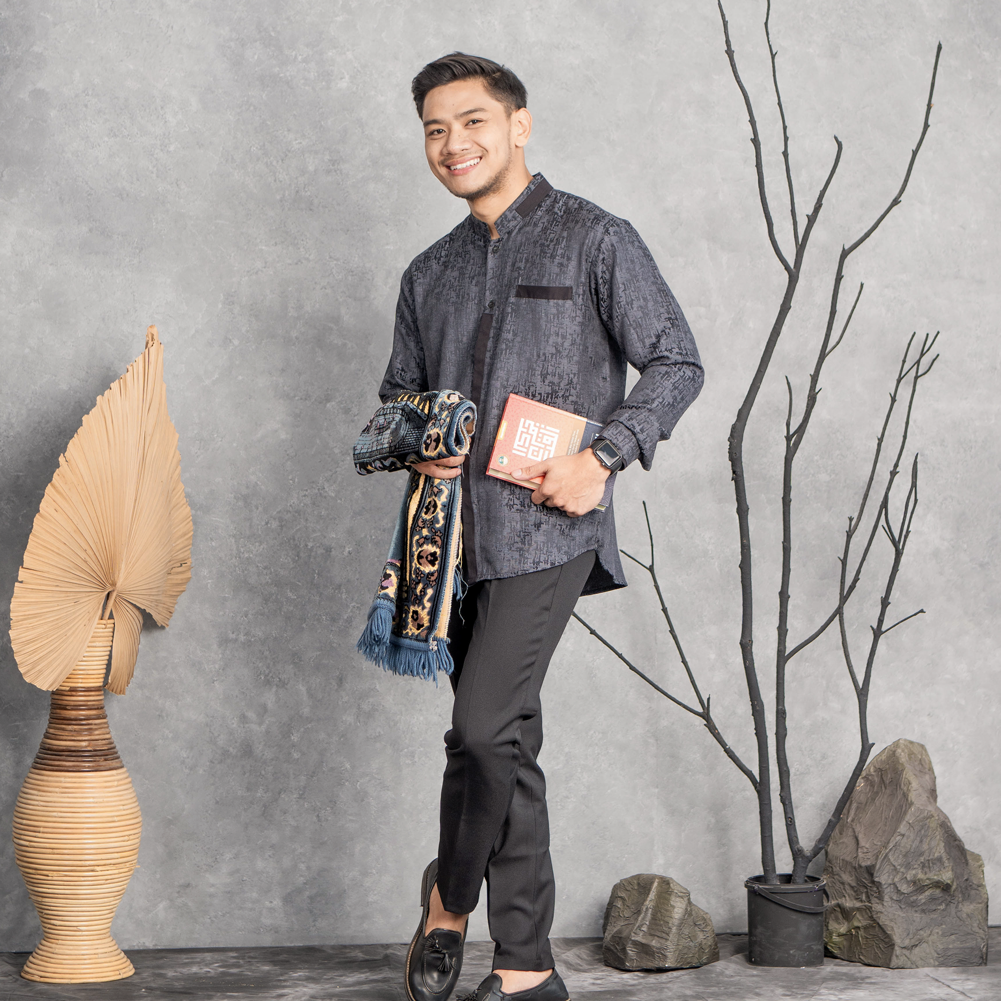 Baju Koko Pria Lengan Panjang Qavi - Kemeja Koko Baju Muslim Pria Dewasa