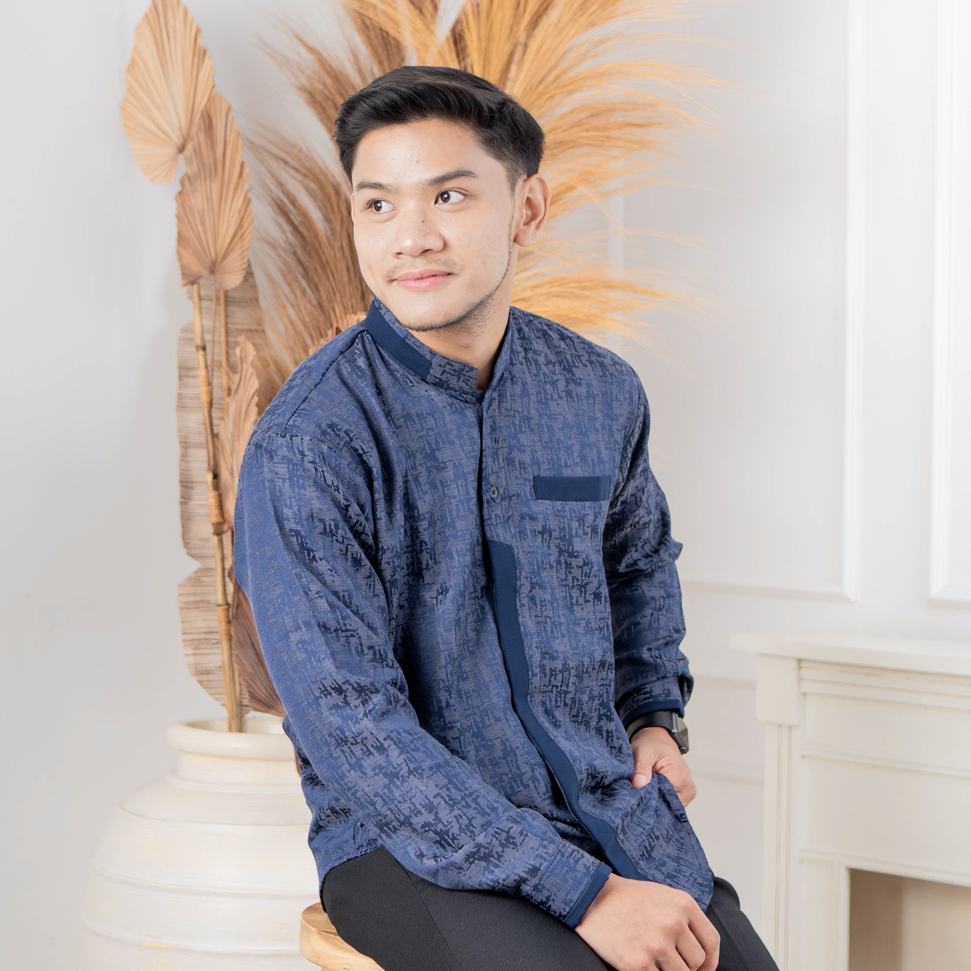 Baju Koko Pria Lengan Panjang Qavi - Kemeja Koko Baju Muslim Pria Dewasa