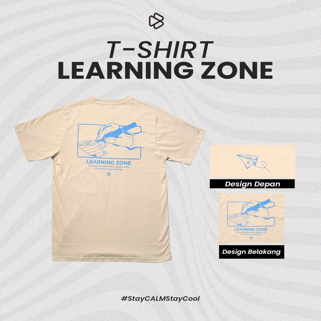 T-Shirt Learning Zone Cream - Kaos Distro Pria Lengan Pendek