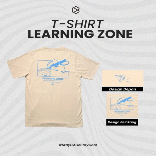 Image of T-Shirt Learning Zone Cream - Kaos Distro Pria Lengan Pendek