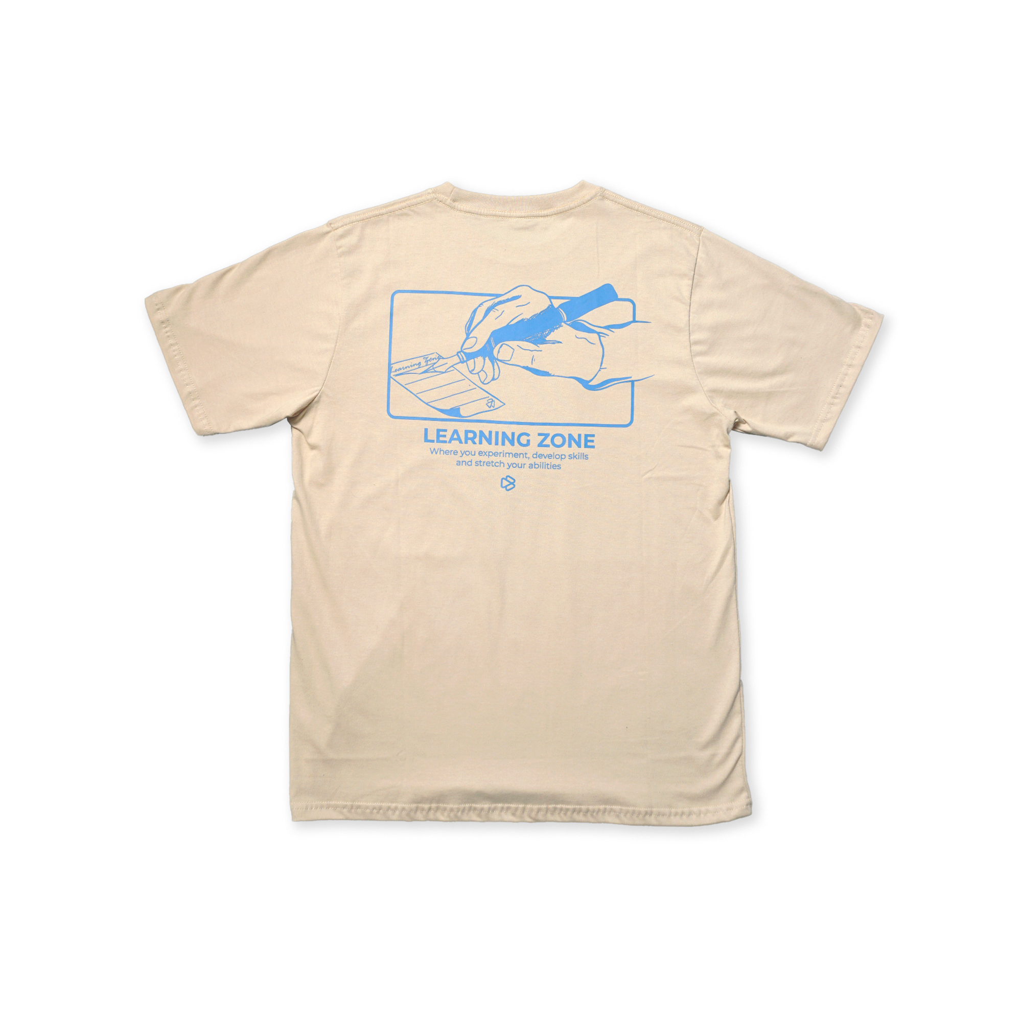 T-Shirt Learning Zone Cream - Kaos Distro Pria Lengan Pendek