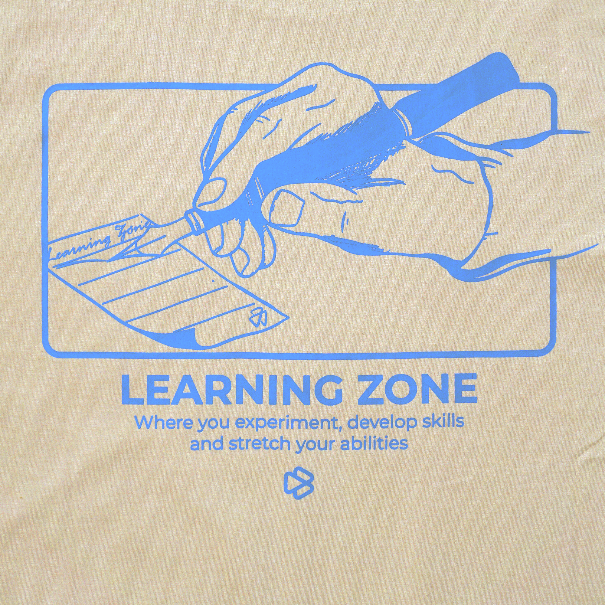T-Shirt Learning Zone Cream - Kaos Distro Pria Lengan Pendek