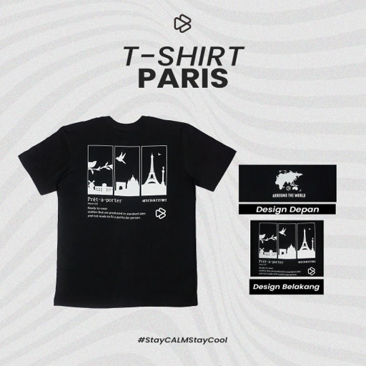 Image of T-Shirt Around the World Paris - Kaos Distro Pria Lengan Pendek