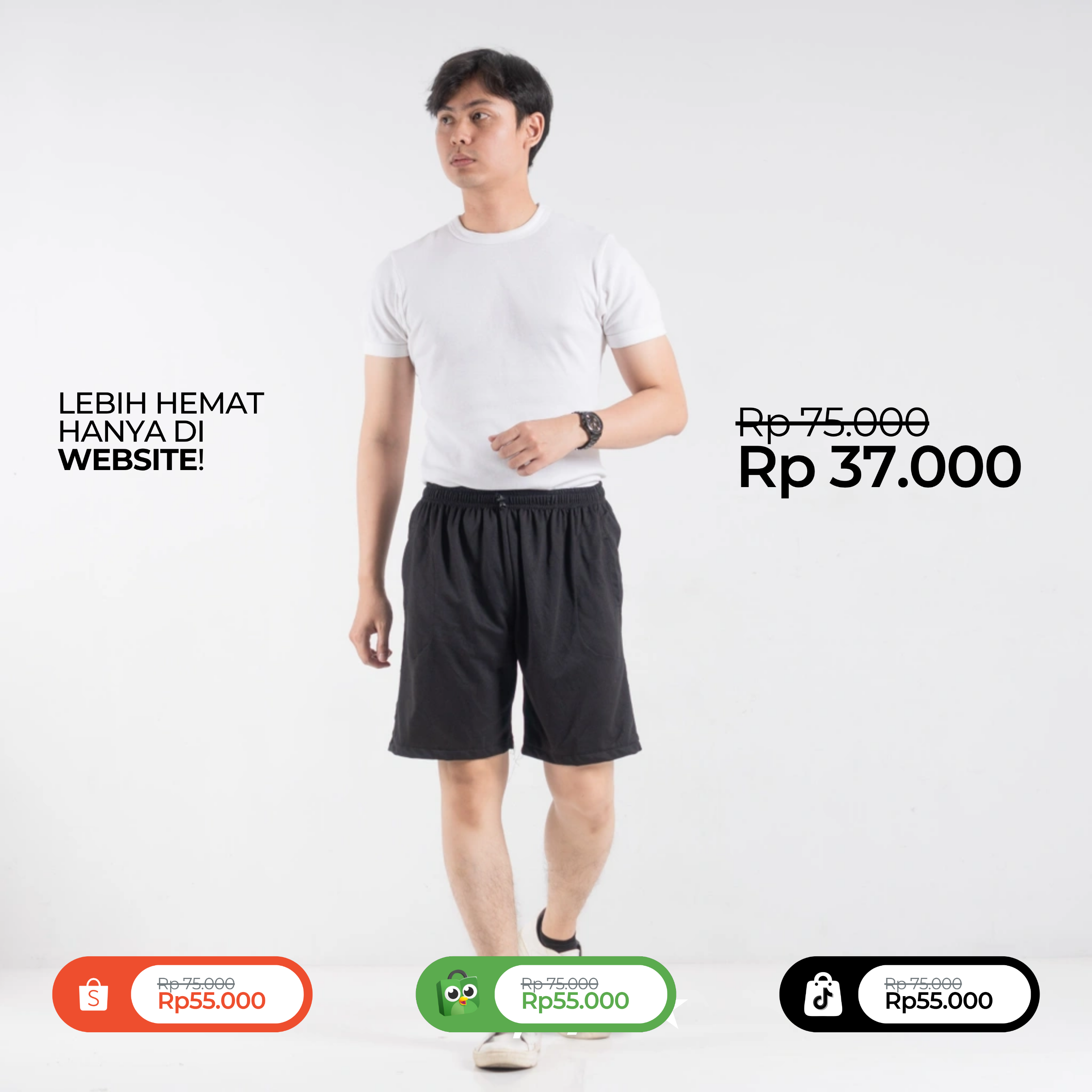 Celana Pendek Boxer Pria - Terry Short Pants