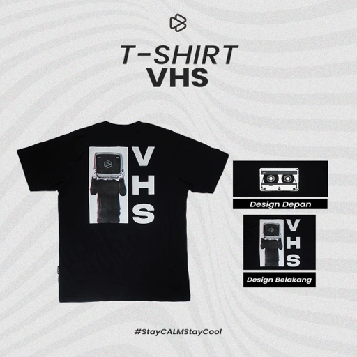 Image of T-Shirt VHS Black - Kaos Distro Pria Lengan Pendek