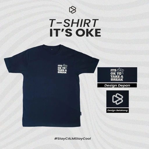 Image of T-Shirt Its Ok to Take A Break Navy - Kaos Distro Pria Wanita Lengan Pendek