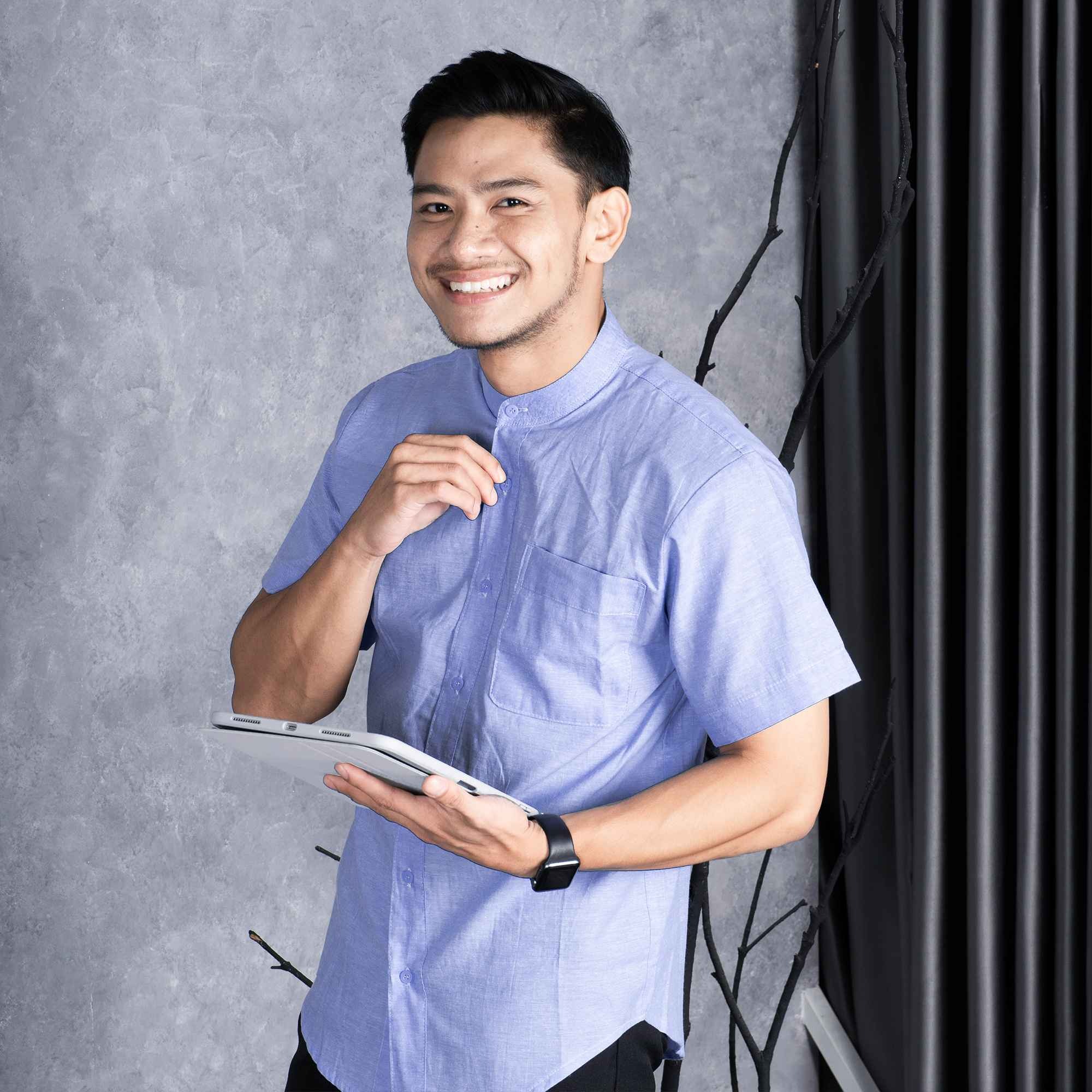 Kemeja Koko Pria Lengan Pendek Bahan Oxford Ryden - Kemeja Polos Basic Pria