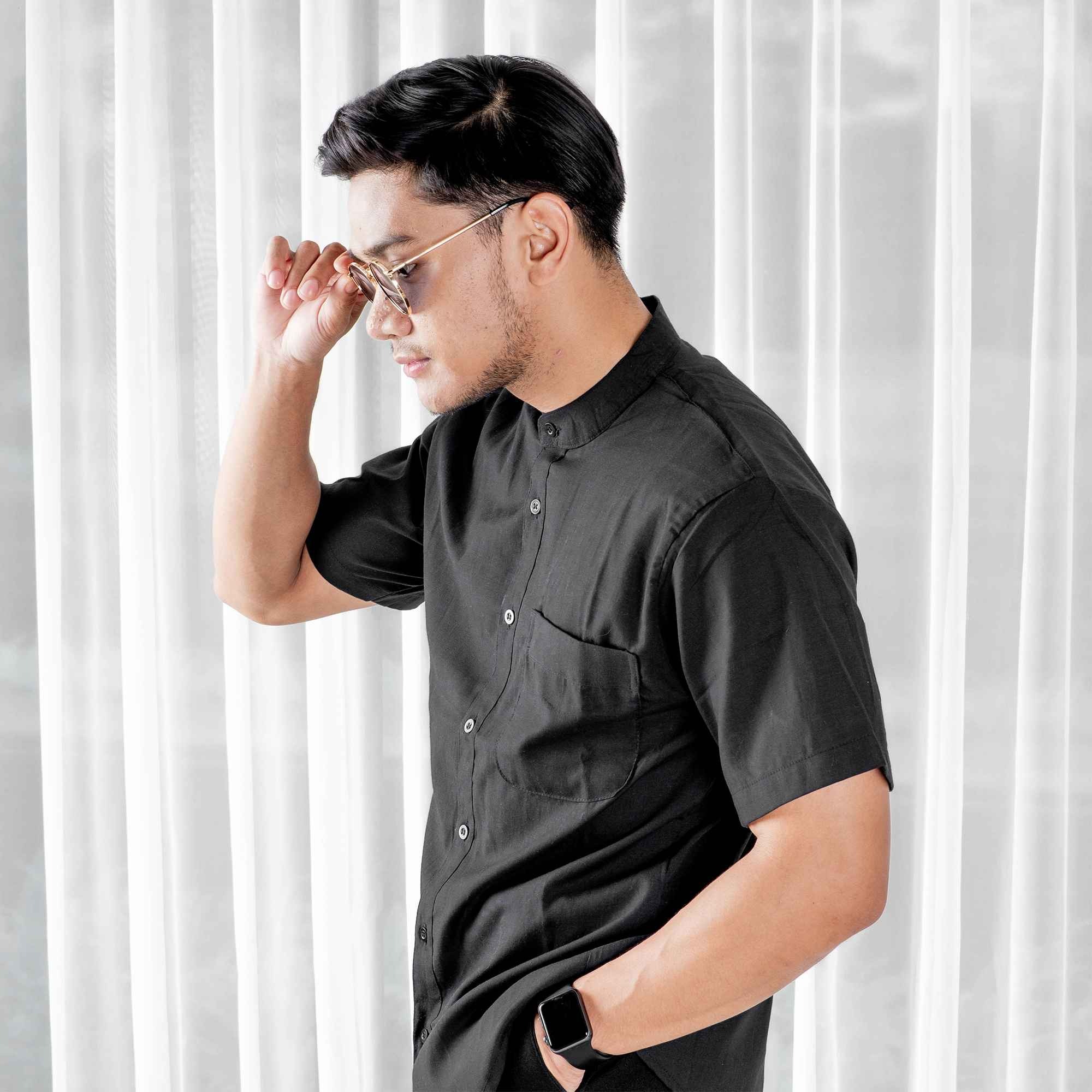 Kemeja Koko Pria Lengan Pendek Bahan Oxford Ryden - Kemeja Polos Basic Pria
