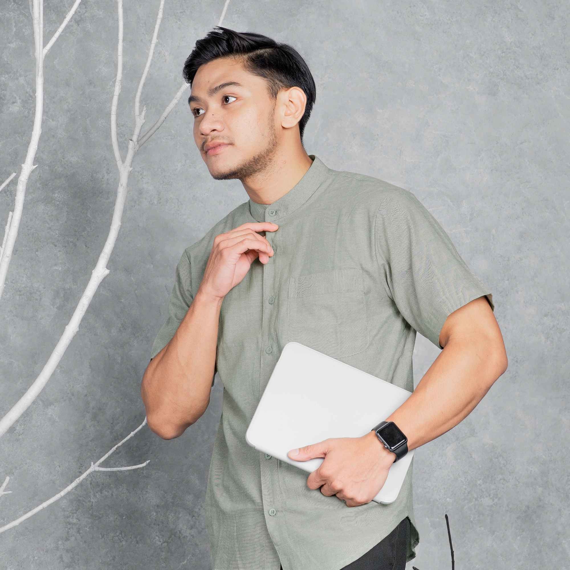 Kemeja Koko Pria Lengan Pendek Bahan Oxford Ryden - Kemeja Polos Basic Pria
