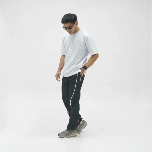 Image of Track Pants Parachute Darktone Wave Line Loose Fit - Celana Parasut Panjang Pria Ringan