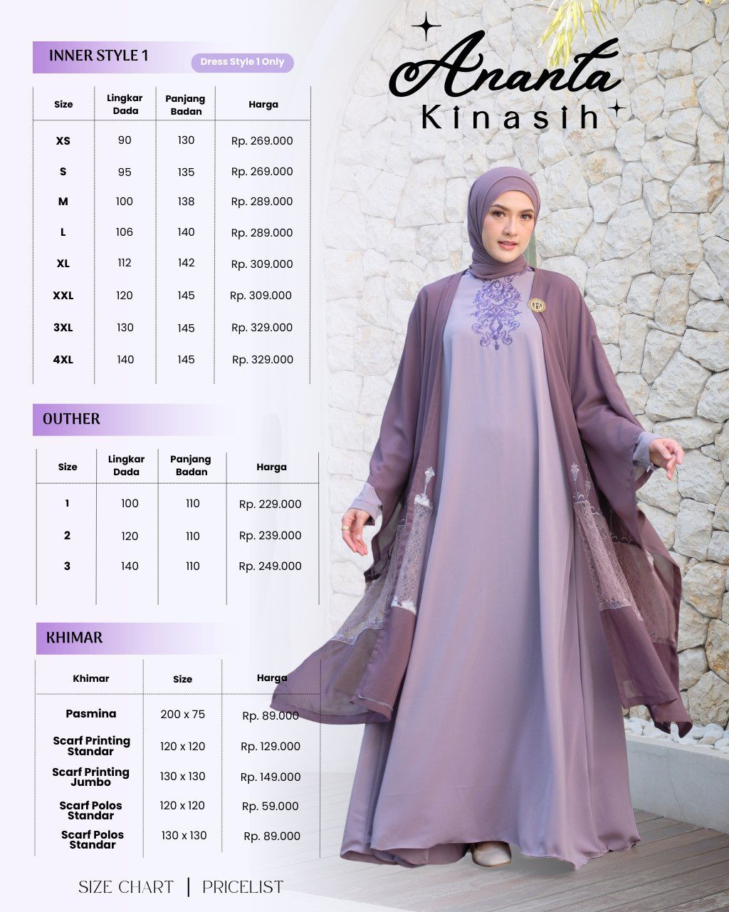 (INNER ONLY) DRESS MOM STYLE 1 | SARIMBIT ANANTA KINASIH