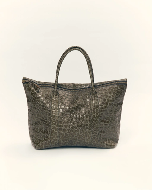 Image of Nawa Brown Croc Skin Bag