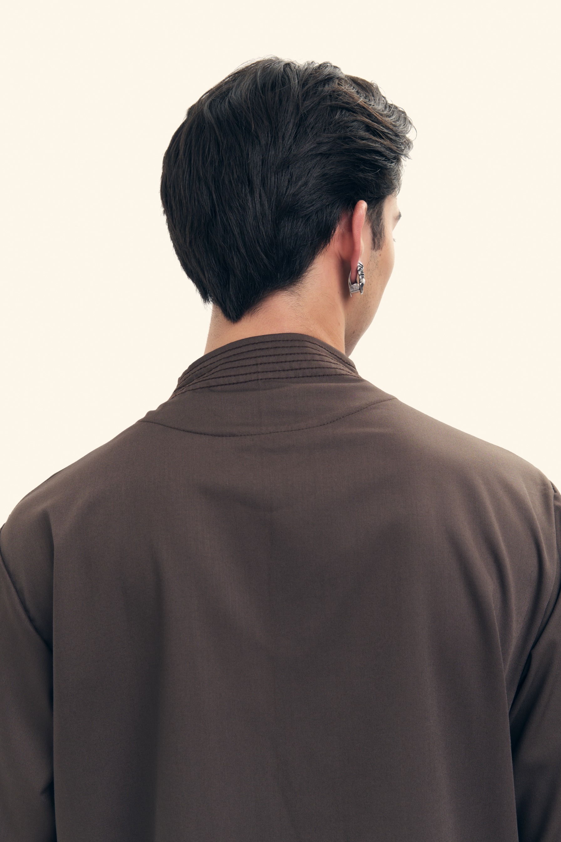   Chain Stitched Shirt in Silk Wool 