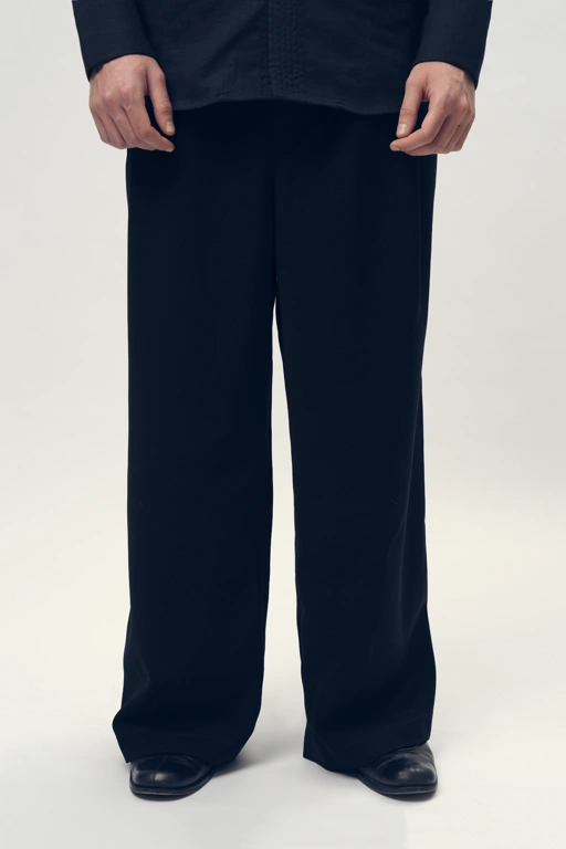 Image of Loose Trousers in Wool 