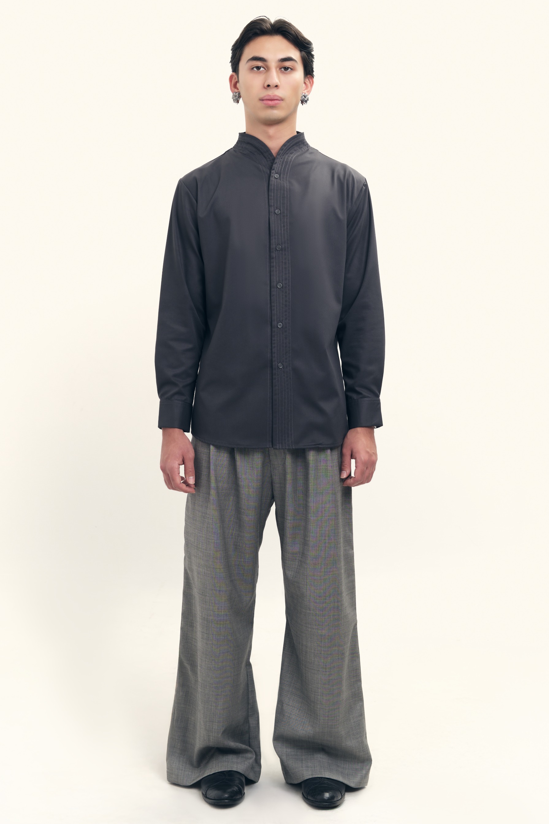  Chain Stitched Shirt in Silk Wool  