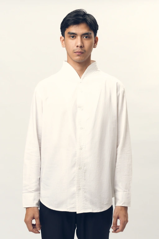 Image of Chain Stitched Shirt in Linen 