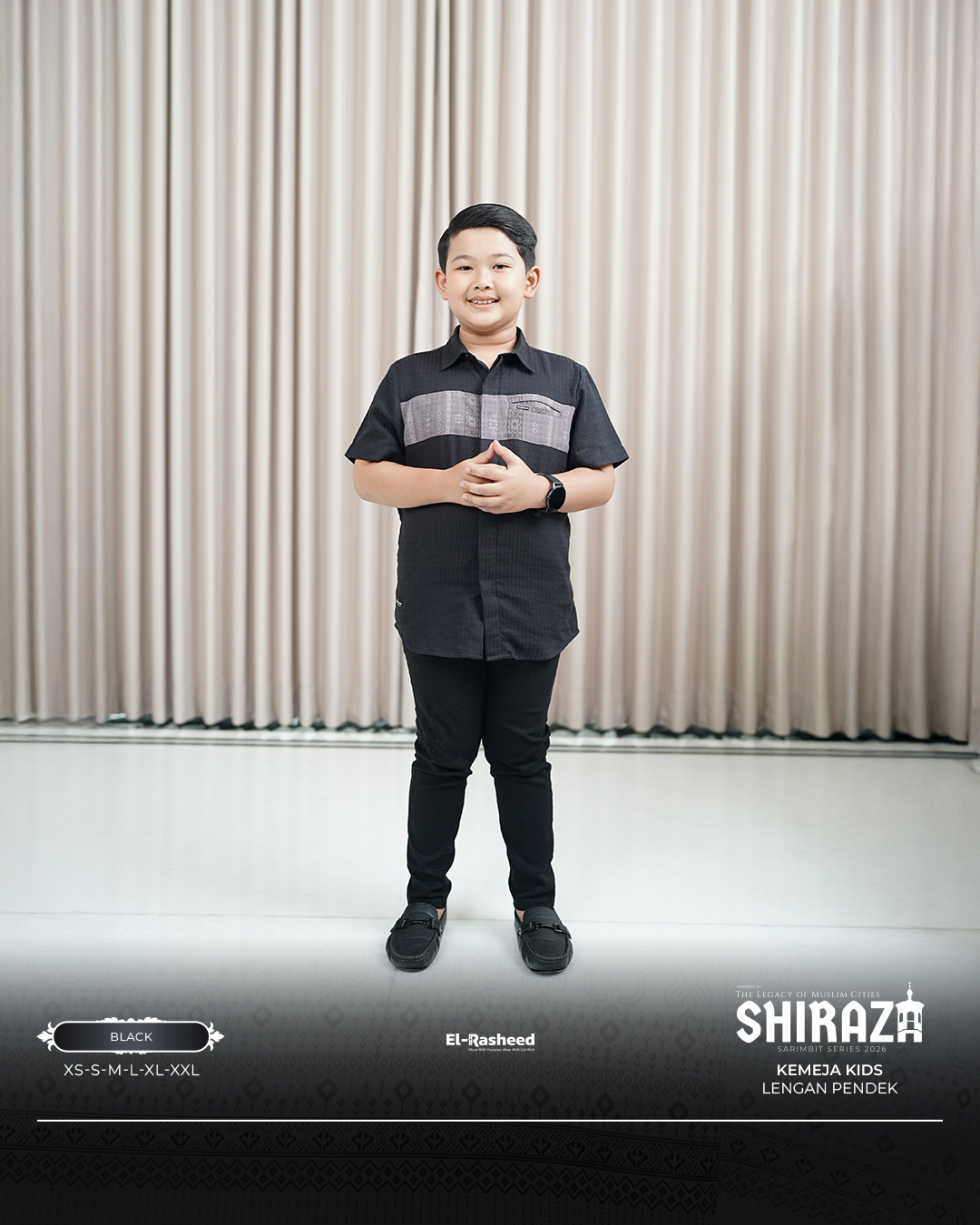 KEMEJA SHIRAZA LENGAN PENDEK ANAK GRADE B