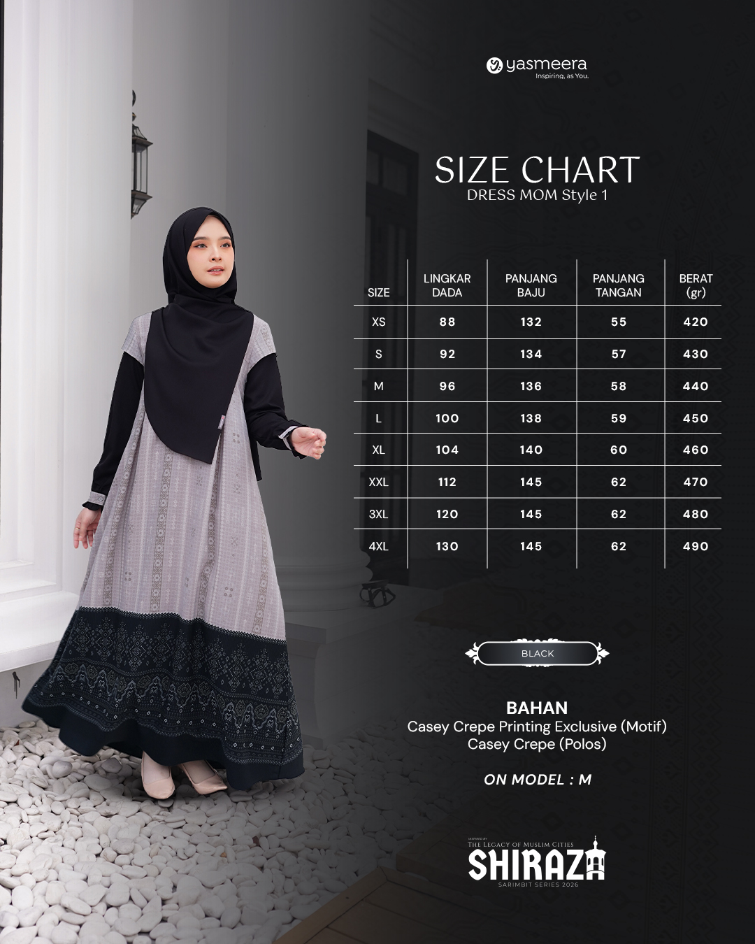 GAMIS SHIRAZA STYLE 1 DEWASA GRADE B