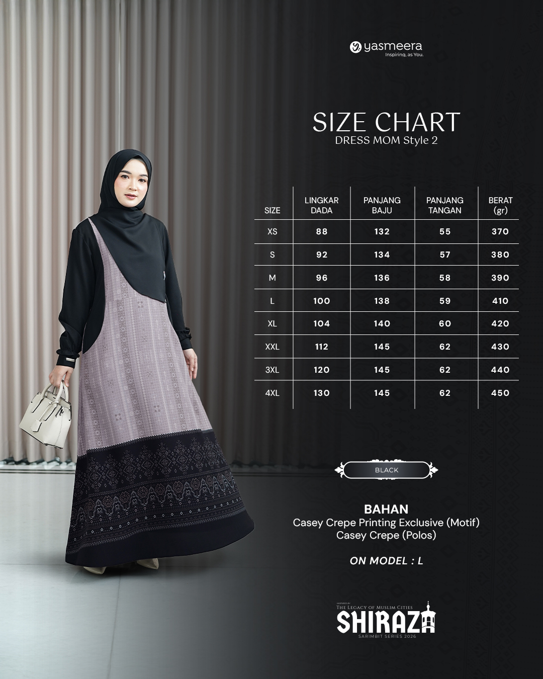 GAMIS SHIRAZA STYLE 2 DEWASA GRADE B