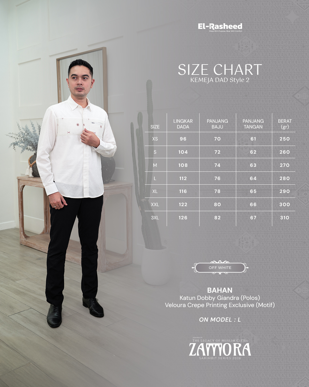 KEMEJA ZAMORA LENGAN PANJANG DEWASA GRADE B