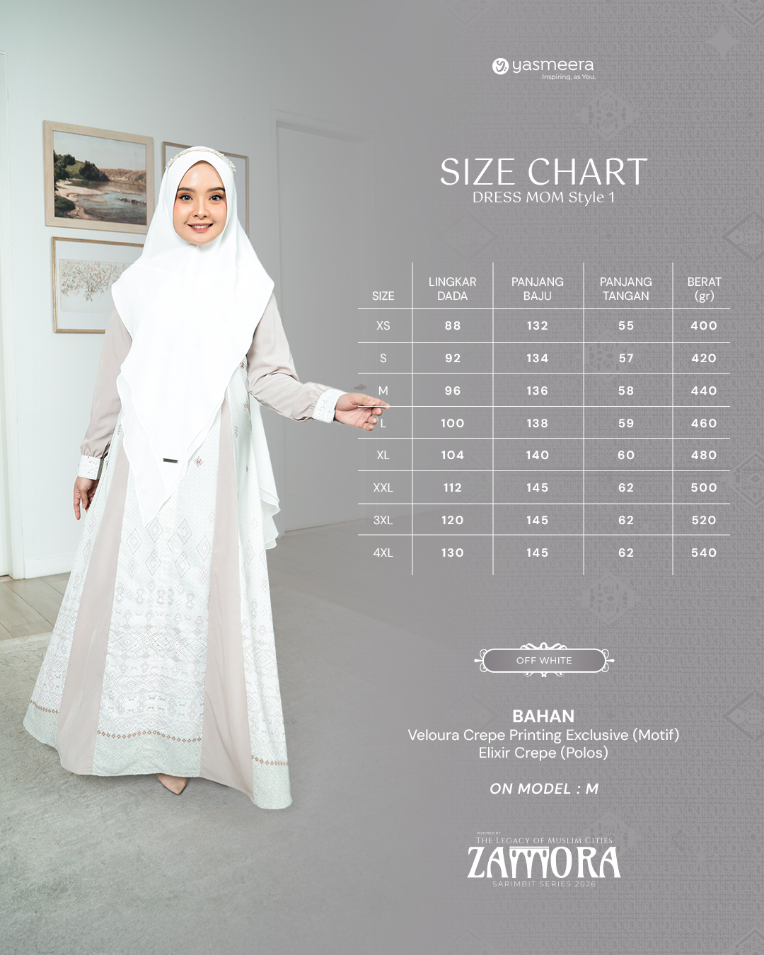 GAMIS ZAMORA STYLE 1 DEWASA GRADE B