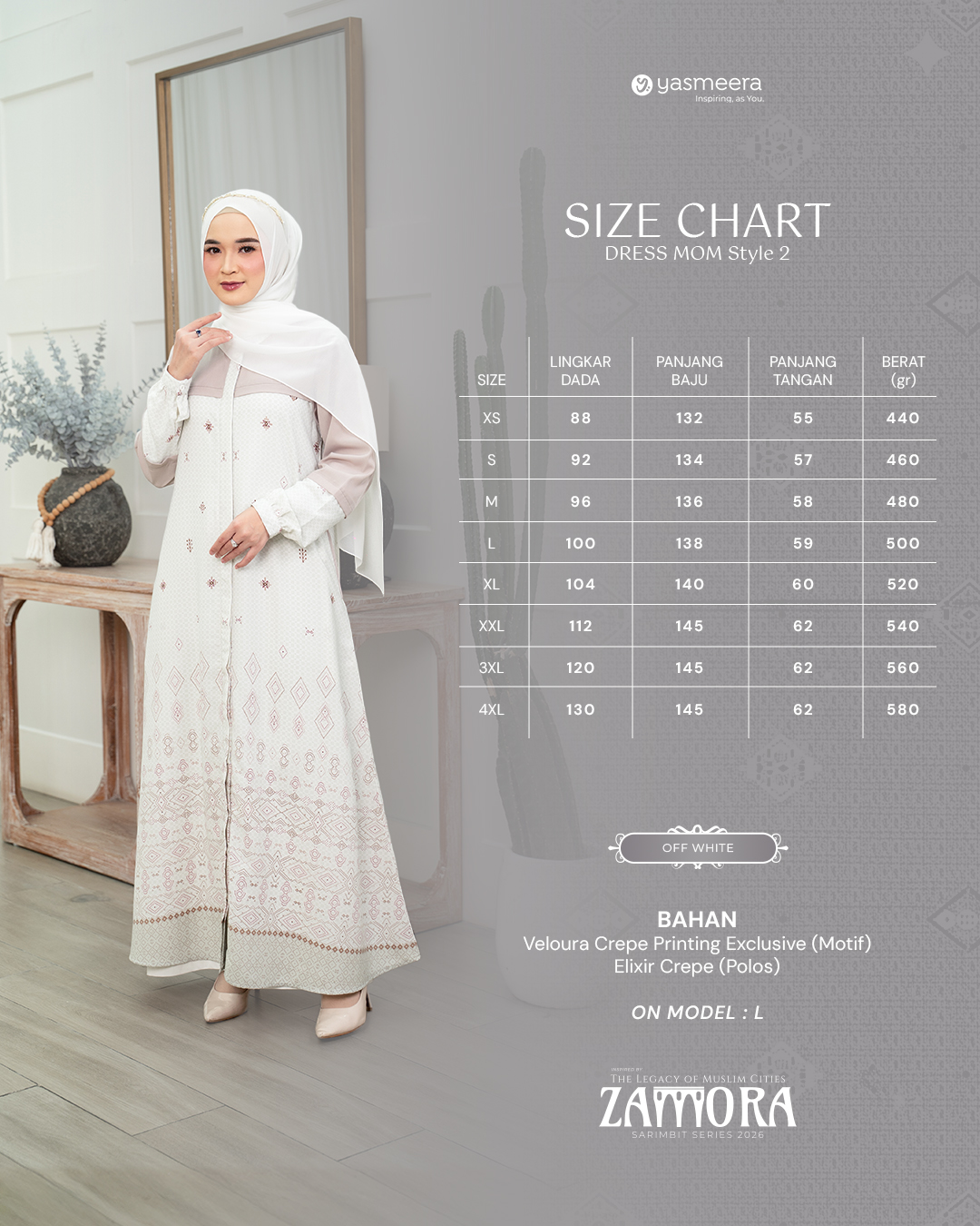 GAMIS ZAMORA STYLE 2 DEWASA GRADE B