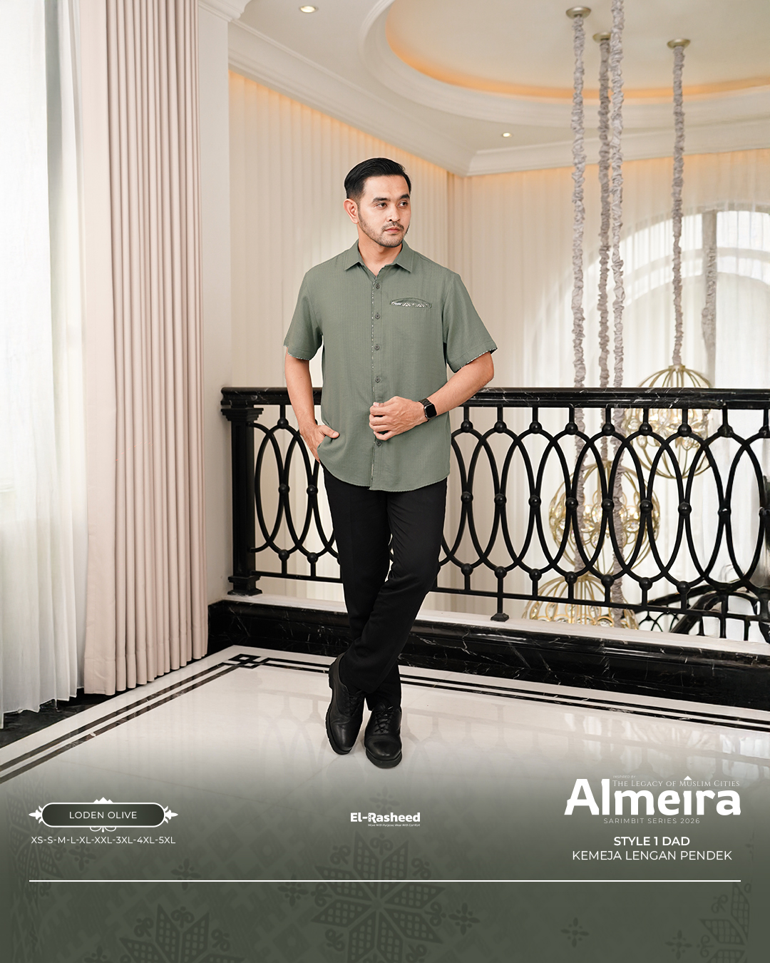 KEMEJA ALMEIRA DEWASA LENGAN PENDEK DEWASA GRADE B