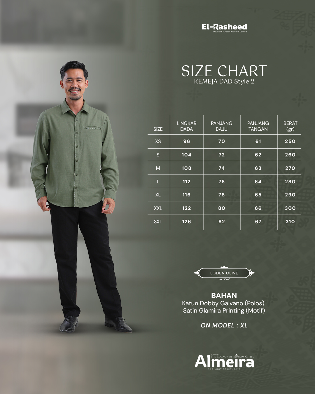 KEMEJA ALMEIRA LENGAN PANJANG DEWASA GRADE B