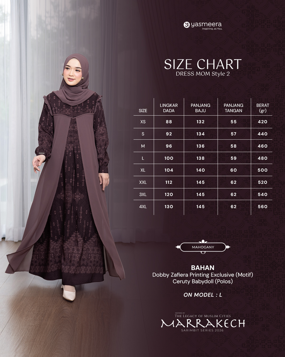 GAMIS MARRAKECH STYLE 2 DEWASA GRADE B