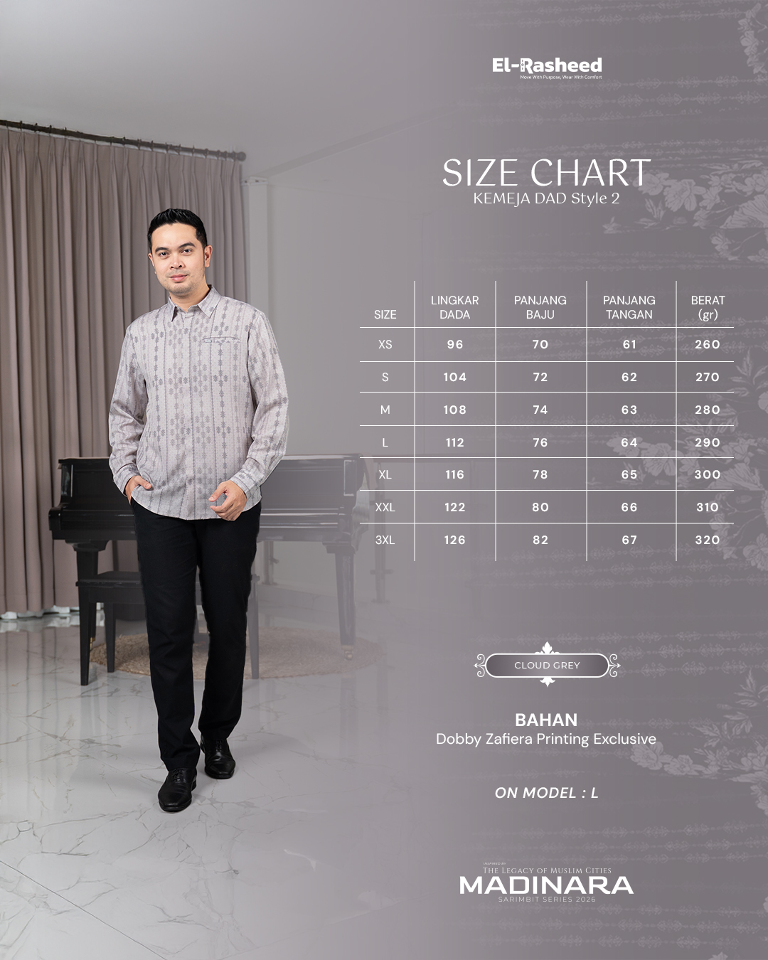 KEMEJA MADINARA LENGAN PANJANG DEWASA GRADE B