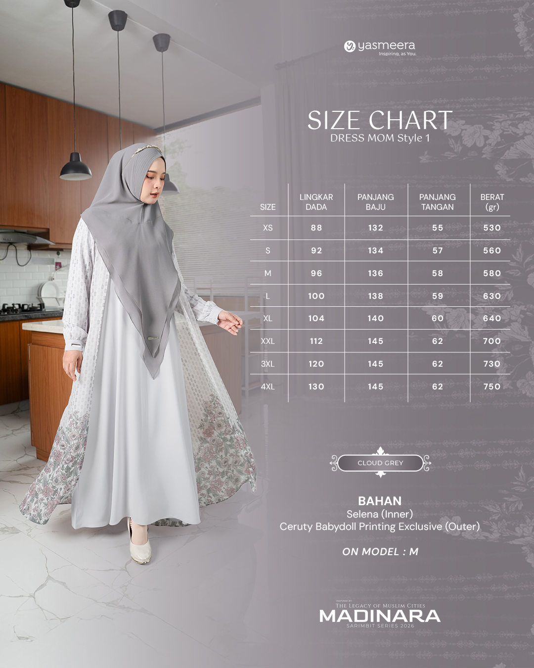 GAMIS MADINARA STYLE 1 DEWASA GRADE B