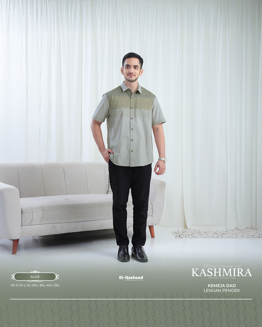 KEMEJA KASHMIRA LENGAN PENDEK DEWASA GRADE B