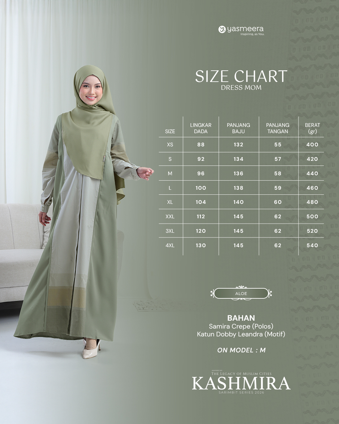 GAMIS KASHMIRA DEWASA GRADE B