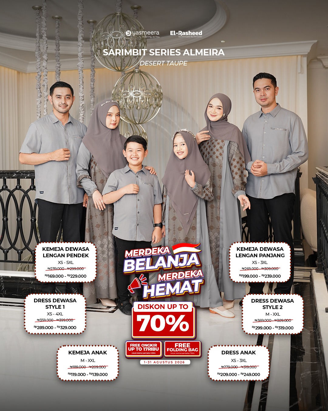 SARIMBIT 2026 ALMEIRA SERIES WARNA DESERT TAUPE