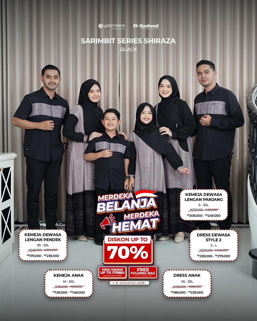 SARIMBIT 2026 SHIRAZA SERIES WARNA BLACK