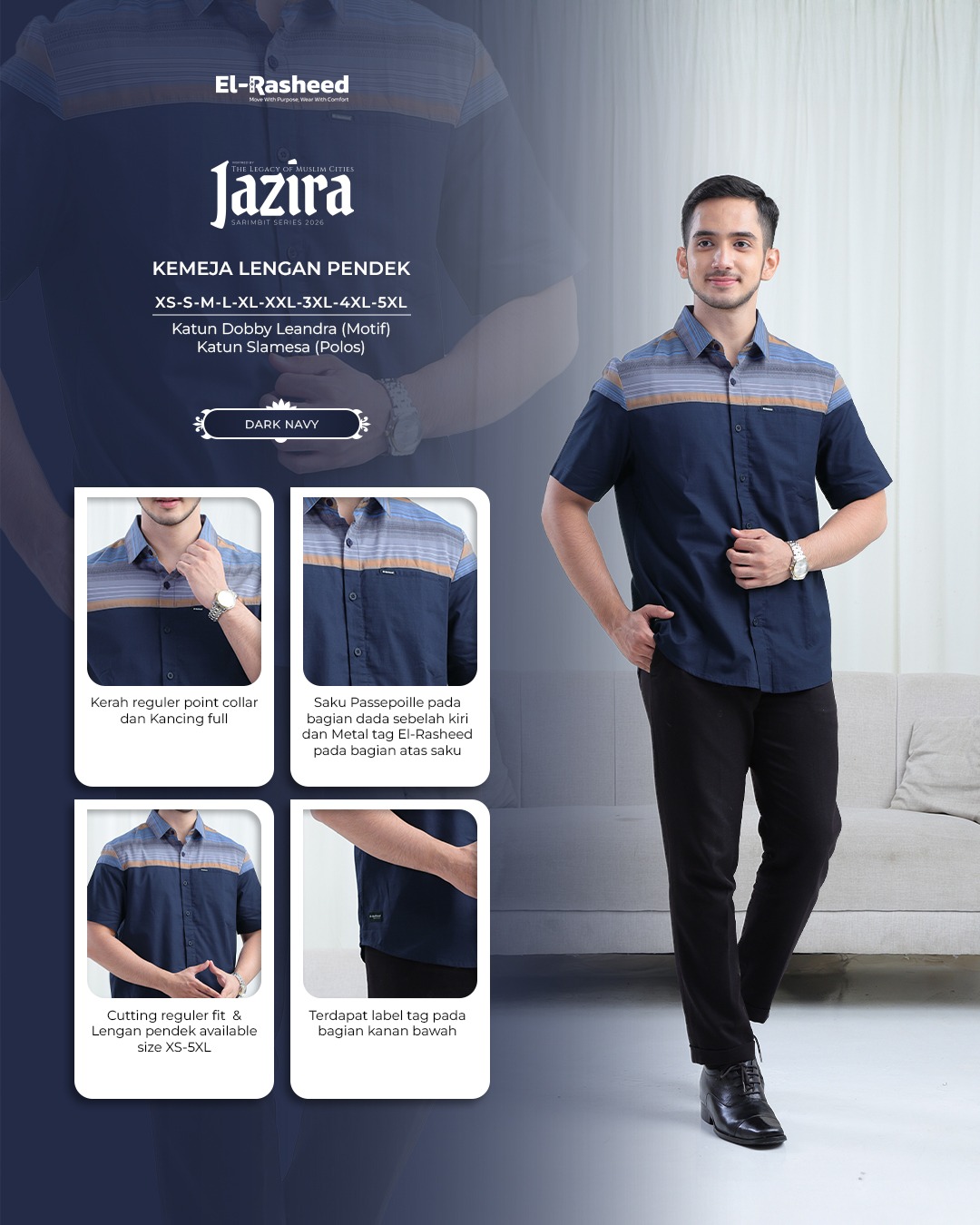 SARIMBIT 2026 JAZIRA SERIES WARNA DARK NAVY