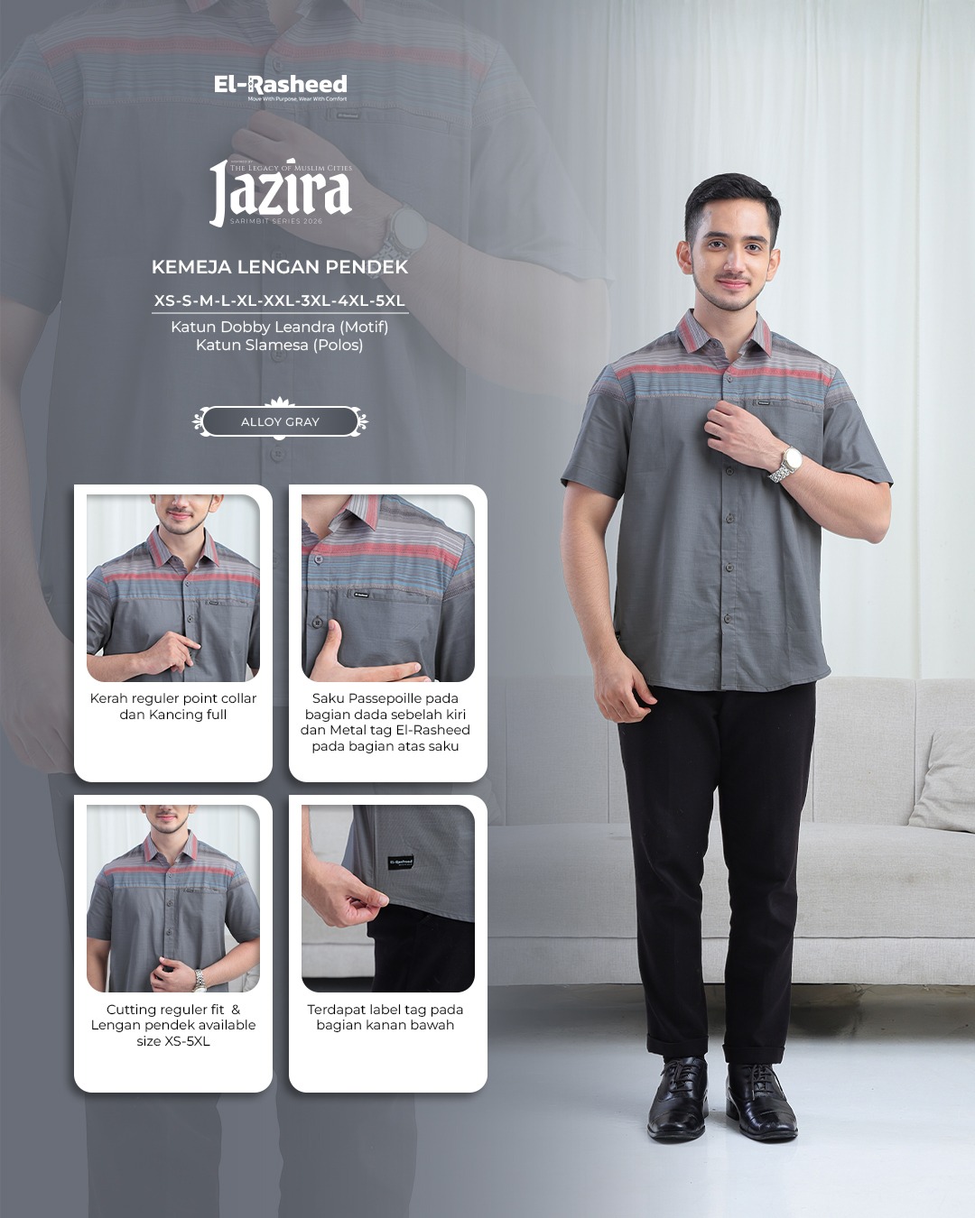 SARIMBIT 2026 JAZIRA SERIES WARNA ALLOY GRAY