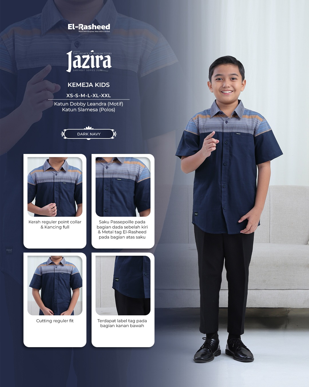 SARIMBIT 2026 JAZIRA SERIES WARNA DARK NAVY