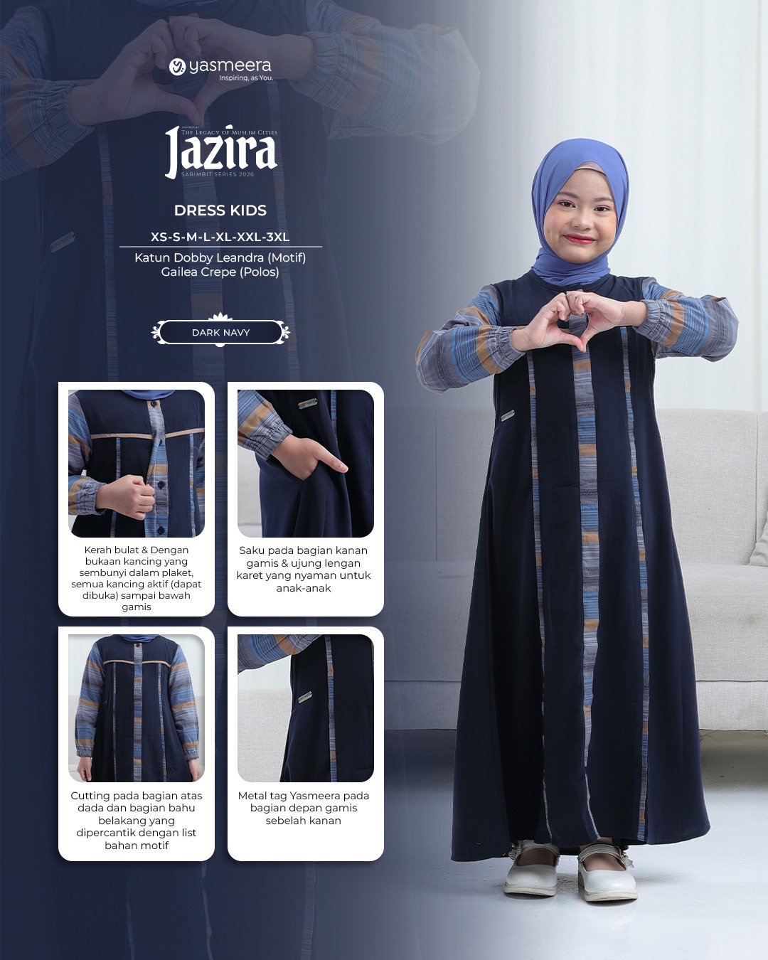 SARIMBIT 2026 JAZIRA SERIES WARNA DARK NAVY