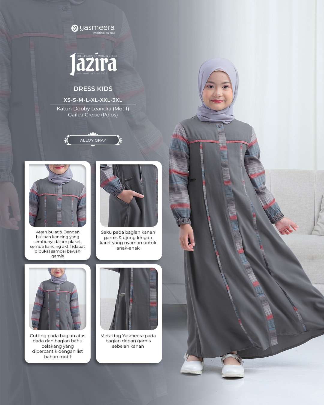 SARIMBIT 2026 JAZIRA SERIES WARNA ALLOY GRAY
