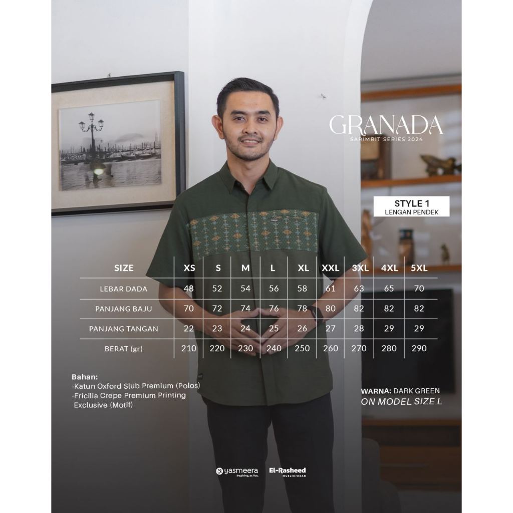 GRANADA KEMEJA SHORT SLEEVE (LENGAN PENDEK) GRADE B