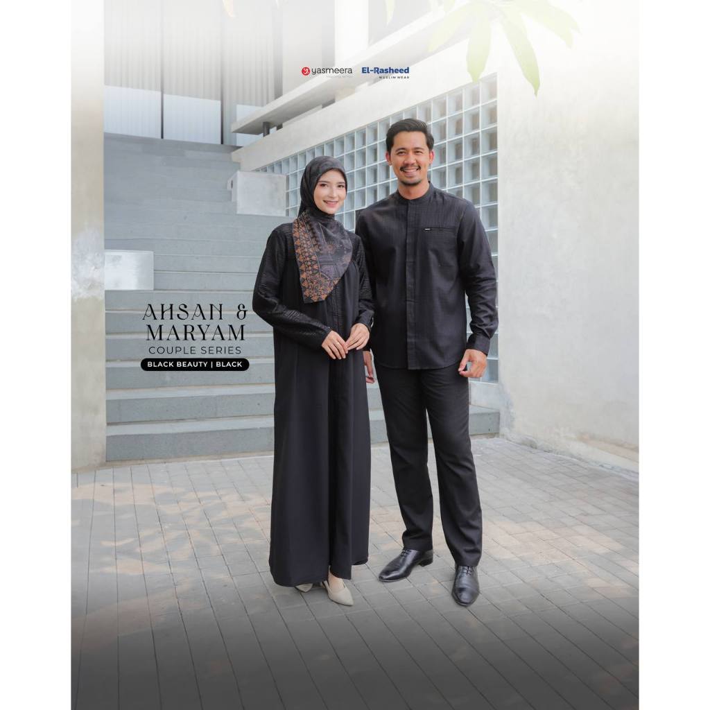 COUPLE SERIES GAMIS DAN KOKO HAJI UMROH HITAM PUTIH