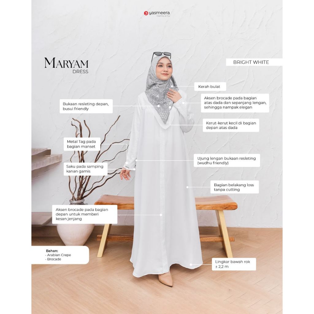 COUPLE SERIES GAMIS DAN KOKO HAJI UMROH HITAM PUTIH