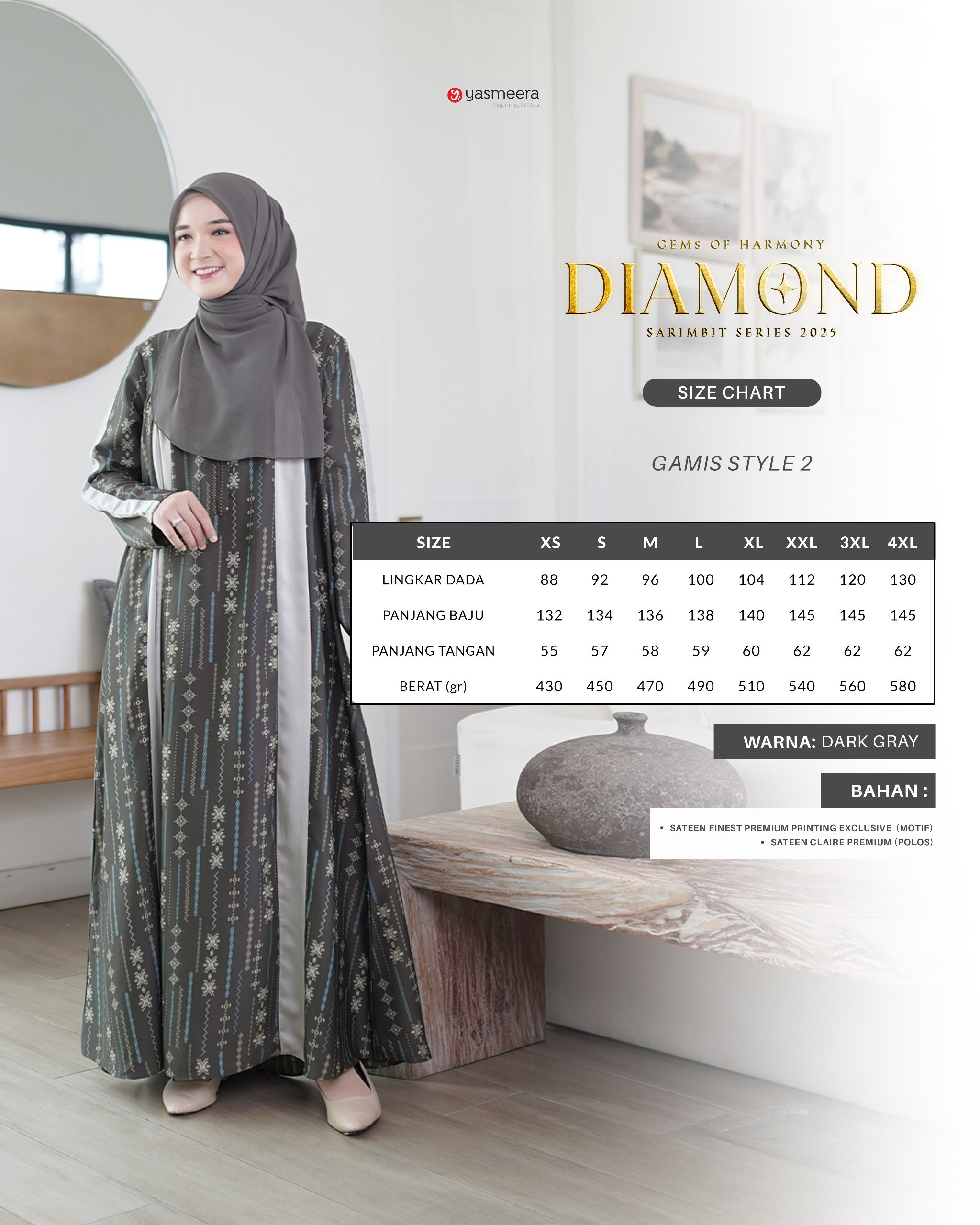 GAMIS DIAMOND DEWASA STYLE 1 GRADE B