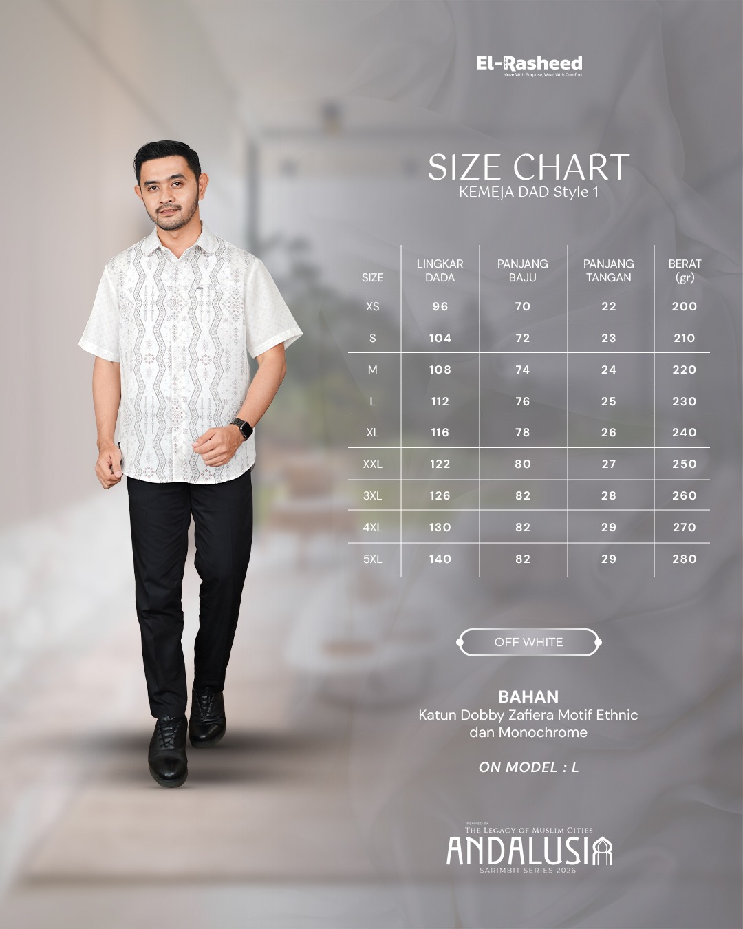 SARIMBIT 2026 ANDALUSIA SERIES WARNA OFF WHITE