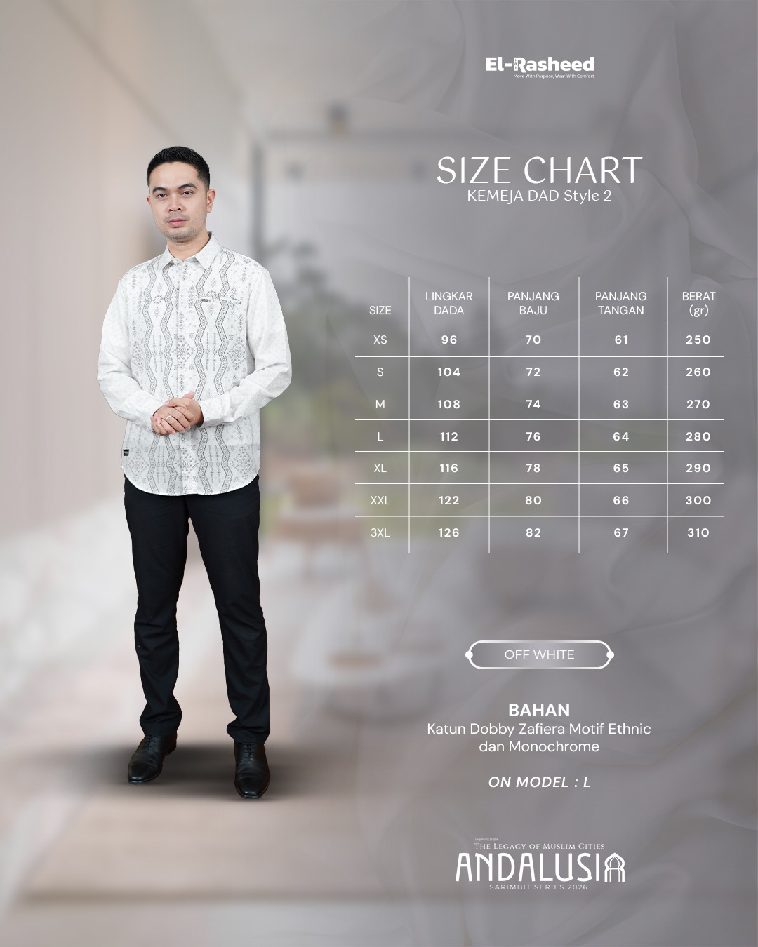 SARIMBIT 2026 ANDALUSIA SERIES WARNA OFF WHITE