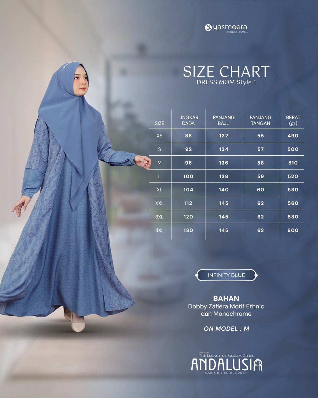 SARIMBIT 2026 ANDALUSIA SERIES WARNA INFINITY BLUE