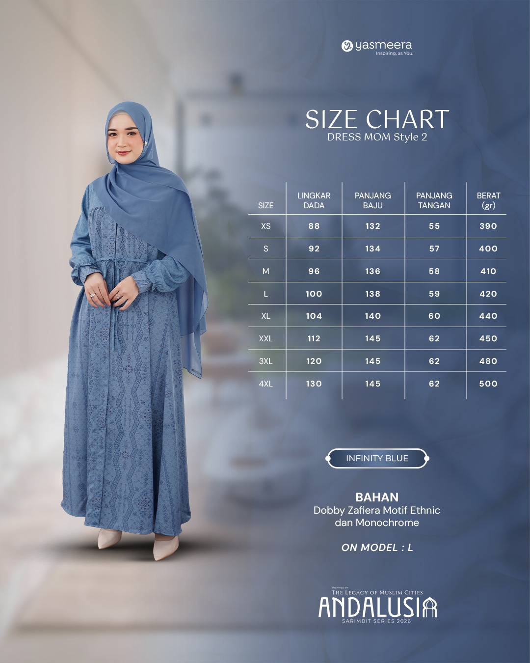 SARIMBIT 2026 ANDALUSIA SERIES WARNA INFINITY BLUE